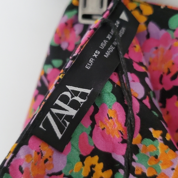 NWT ZARA PINK FLORAL DRAPPED MINI SKIRT - Picture 8 of 10